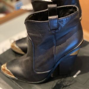 Black leather Dolce Vita fashion cowboy boots